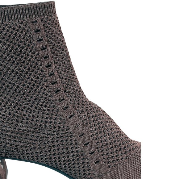 Eileen Fisher Size 8 Paron Stretch Crepe Knit Booties Chocolate Brown - Picture 3 of 11